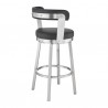 Armen Living Bryant Swivel Counter Stool In Brushed Stainless Steel Finish 006