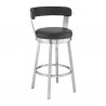 Armen Living Bryant Swivel Counter Stool In Brushed Stainless Steel Finish 005
