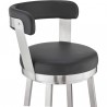 Armen Living Bryant Swivel Counter Stool In Brushed Stainless Steel Finish 008