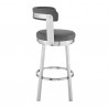 Bryant Counter Height Swivel Bar Stool in Brushed Stainless Steel Finish and Gray Faux Leather 003