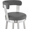 Bryant Counter Height Swivel Bar Stool in Brushed Stainless Steel Finish and Gray Faux Leather 005