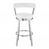 Bryant 26" Counter Height Swivel Bar Stool in Brushed Stainless Steel Finish and White Faux Leather 001