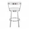 Bryant 26" Counter Height Swivel Bar Stool in Brushed Stainless Steel Finish and White Faux Leather 007