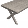Armen Living Costa Patio Outdoor Dining Table in Grey Acacia Wood- Side Half View