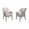 Armen Living Cost Patio Outdoor Dining Chairs With Arms In Grey Acacia Wood And Rope 2