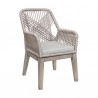 Armen Living Cost Patio Outdoor Dining Chairs With Arms In Grey Acacia Wood And Rope 5