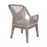 Armen Living Cost Patio Outdoor Dining Chairs With Arms In Grey Acacia Wood And Rope 6