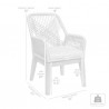 Armen Living Cost Patio Outdoor Dining Chairs With Arms In Grey Acacia Wood And Rope 10