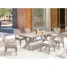 Armen Living Cost Patio Outdoor Dining Chairs With Arms In Grey Acacia Wood And Rope 