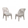 Armen Living Costa Patio Outdoor Dining Chairs In Grey Acacia Wood And Rope - Set of 2  2
