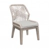 Armen Living Costa Patio Outdoor Dining Chairs In Grey Acacia Wood And Rope - Set of 2  3
