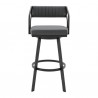 Armen Living Capri Swivel Modern Metal and Slate Gray Faux Leather Bar And Counter Stool 001