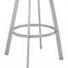 Capri Swivel White Faux Leather and Silver Metal Bar Stool 010