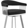Chelsea Black Faux Leather and Brushed Stainless Steel Swivel Bar Stool 004