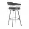 Chelsea Gray Faux Leather and Brushed Stainless Steel Swivel Bar Stool 002