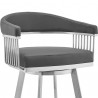 Chelsea Gray Faux Leather and Brushed Stainless Steel Swivel Bar Stool 003