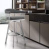 Chelsea Gray Faux Leather and Brushed Stainless Steel Swivel Bar Stool 005