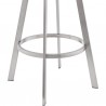 Chelsea White Faux Leather and Brushed Stainless Steel Swivel Bar Stool 006