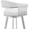 Chelsea White Faux Leather and Brushed Stainless Steel Swivel Bar Stool 004