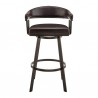 Armen Living Chelsea Counter Height Swivel Bar Stool In Java Brown Finish And Chocolate Faux Leather 001