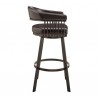 Armen Living Chelsea Counter Height Swivel Bar Stool In Java Brown Finish And Chocolate Faux Leather 002