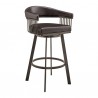 Armen Living Chelsea Counter Height Swivel Bar Stool In Java Brown Finish And Chocolate Faux Leather 003