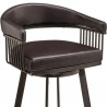 Armen Living Chelsea Counter Height Swivel Bar Stool In Java Brown Finish And Chocolate Faux Leather 006