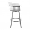 Armen Living Chelsea Faux Leather and Silver Metal Bar Stool 0014