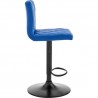 Armen Living Duval Adjustable  Blue Faux Leather Swivel Bar Stool Side