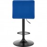 Armen Living Duval Adjustable  Blue Faux Leather Swivel Bar Stool Back