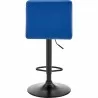Armen Living Duval Adjustable  Blue Faux Leather Swivel Bar Stool Back - Armen Living Duval Adjustable  Blue Faux Leather Swivel Bar Stool Back