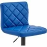 Armen Living Duval Adjustable  Blue Faux Leather Swivel Bar Stool Half - Armen Living Duval Adjustable  Blue Faux Leather Swivel Bar Stool Half