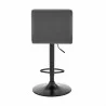 Armen Living Duval Adjustable Gray Faux Leather Swivel Bar Stool Back - Armen Living Duval Adjustable Gray Faux Leather Swivel Bar Stool Back