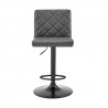 Armen Living Duval Adjustable Gray Faux Leather Swivel Bar Stool Front