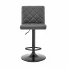 Armen Living Duval Adjustable Gray Faux Leather Swivel Bar Stool Front - Armen Living Duval Adjustable Gray Faux Leather Swivel Bar Stool Front