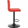 Armen Living Duval Adjustable  Red Faux Leather Swivel Bar Stool Side - Armen Living Duval Adjustable  Red Faux Leather Swivel Bar Stool Side