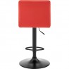 Armen Living Duval Adjustable  Red Faux Leather Swivel Bar Stool Back