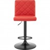 Armen Living Duval Adjustable  Red Faux Leather Swivel Bar Stool Front