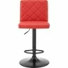 Armen Living Duval Adjustable  Red Faux Leather Swivel Bar Stool Front - Armen Living Duval Adjustable  Red Faux Leather Swivel Bar Stool Front