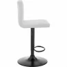 Armen Living Duval Adjustable  White Faux Leather Swivel Bar Stool Side - Armen Living Duval Adjustable  White Faux Leather Swivel Bar Stool Side