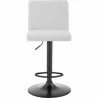 Armen Living Duval Adjustable  White Faux Leather Swivel Bar Stool Front - Armen Living Duval Adjustable  White Faux Leather Swivel Bar Stool Front