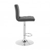 Armen Living Duval Adjustable Gray Faux Leather and Charcoal Swivel Barstool Side