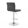 Armen Living Duval Adjustable Gray Faux Leather and Charcoal Swivel Barstool Back