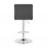 Armen Living Duval Adjustable Gray Faux Leather and Charcoal Swivel Barstool Back