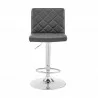 Armen Living Duval Adjustable Gray Faux Leather and Charcoal Swivel Barstool Front - Armen Living Duval Adjustable Gray Faux Leather and Charcoal Swivel Barstool Front