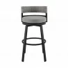 Armen Living Encinitas Outdoor Patio Counter or Bar Height Bar Stool in Aluminum with Wicker and Grey Cushions - Front View - Armen Living Encinitas Outdoor Patio Counter or Bar Height Bar Stool in Aluminum with Wicker and Grey Cushions - Front View