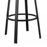Armen Living Encinitas Outdoor Patio Counter or Bar Height Bar Stool in Aluminum with Wicker and Grey Cushions - Leg View