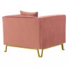 Armen Living Everest Blush/Blue Fabric Upholstered Sofa Accent Chair With Brushed Gold Legs 3