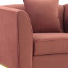 Armen Living Everest Blush/Blue Fabric Upholstered Sofa Accent Chair With Brushed Gold Legs 5