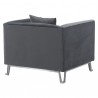 Armen Living Everest Gray Fabric Upholstered Sofa Accent Chair with Brushed Stainless Steel Legs 3